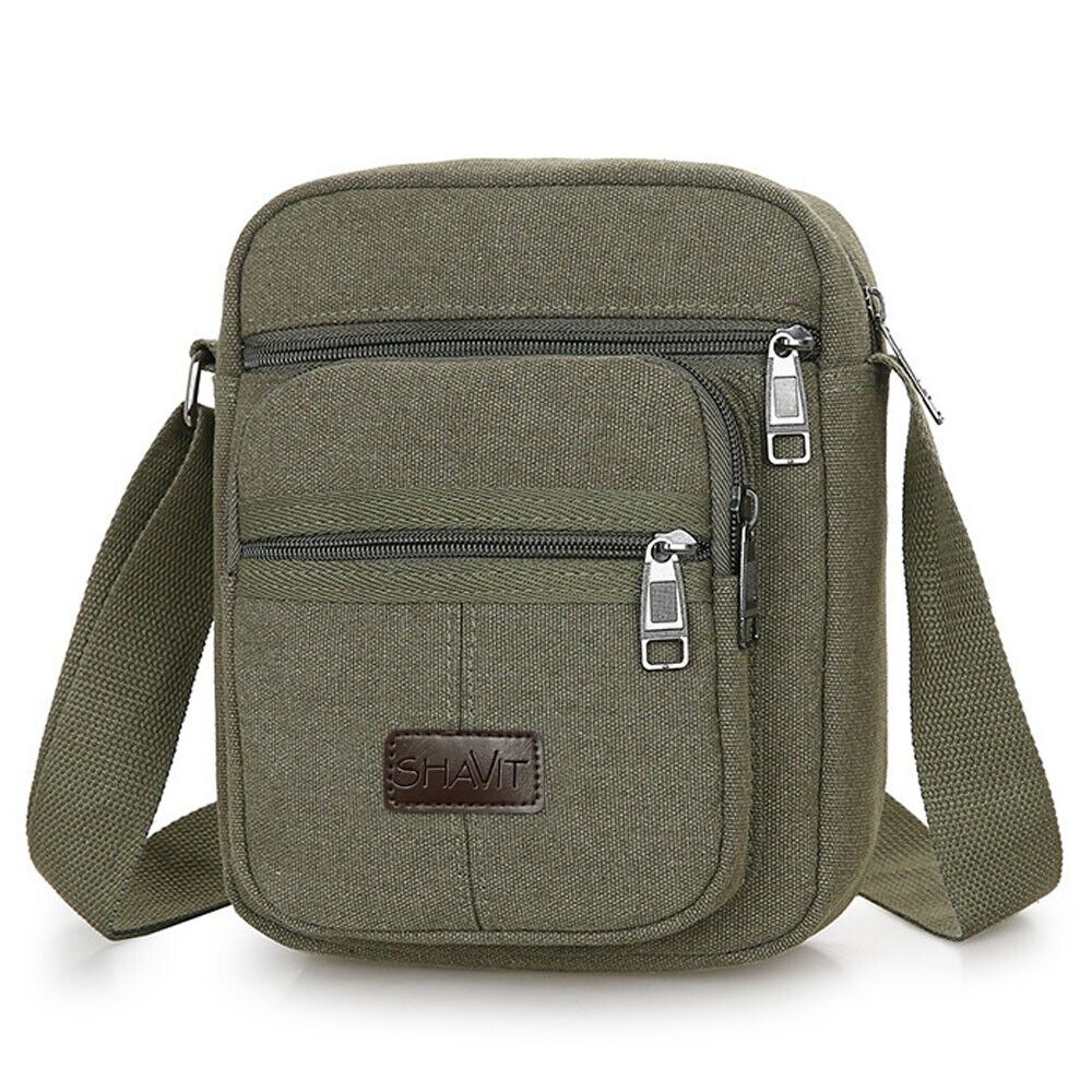 Men's Retro Vintage Canvas Crossbody Messenger Bag – Casual Shoulder Satchel for School, Work & Travel