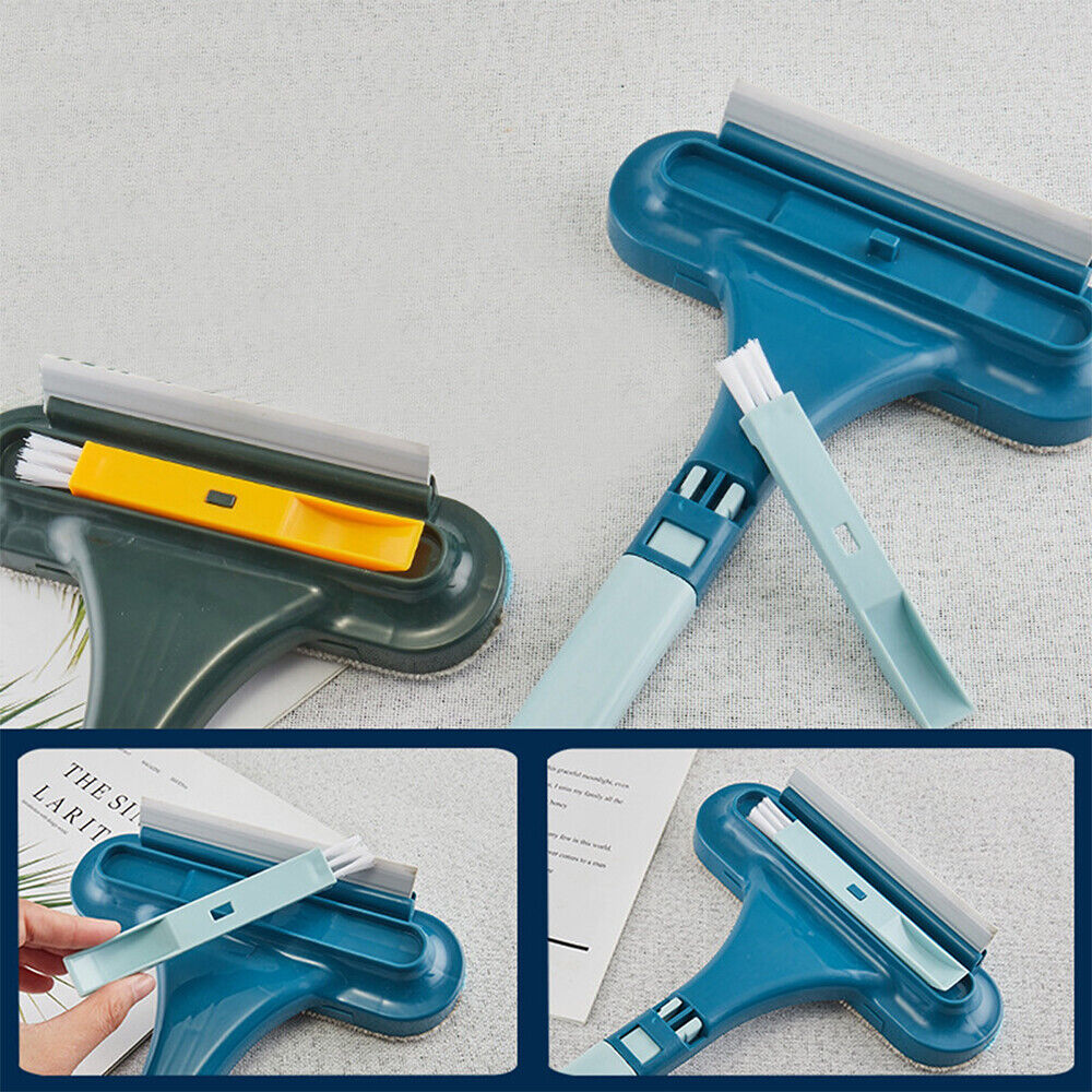2 IN 1 Glass Cleaning Brush, Car Windshield Home Window Glass Universal Detachable Squeegee Wiper Portable Cleaner Brushes