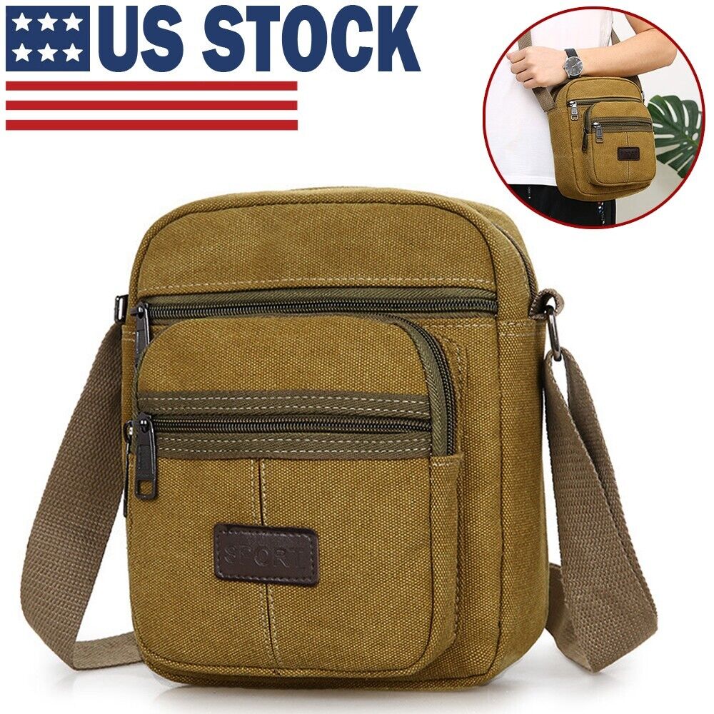 Men's Retro Canvas Crossbody Messenger Bag – Casual Shoulder Satchel for Travel, Work & Daily Use