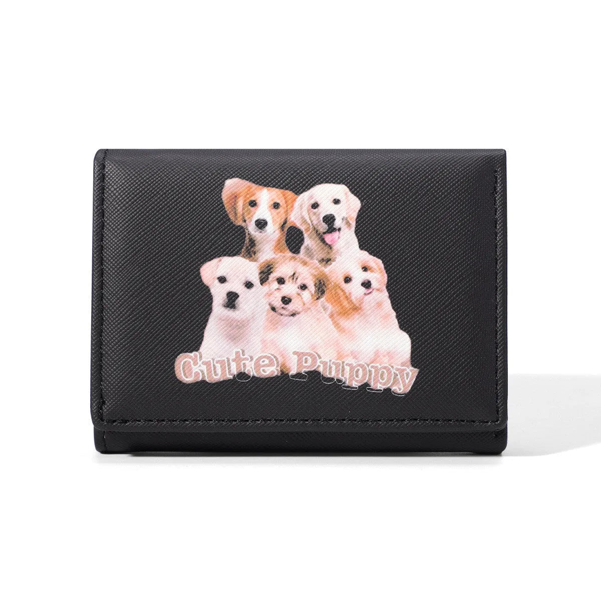 Cute Ladies Card Holder Fashion Cross Pattern Three Fold Animal Print Wallet in Multiple Colors