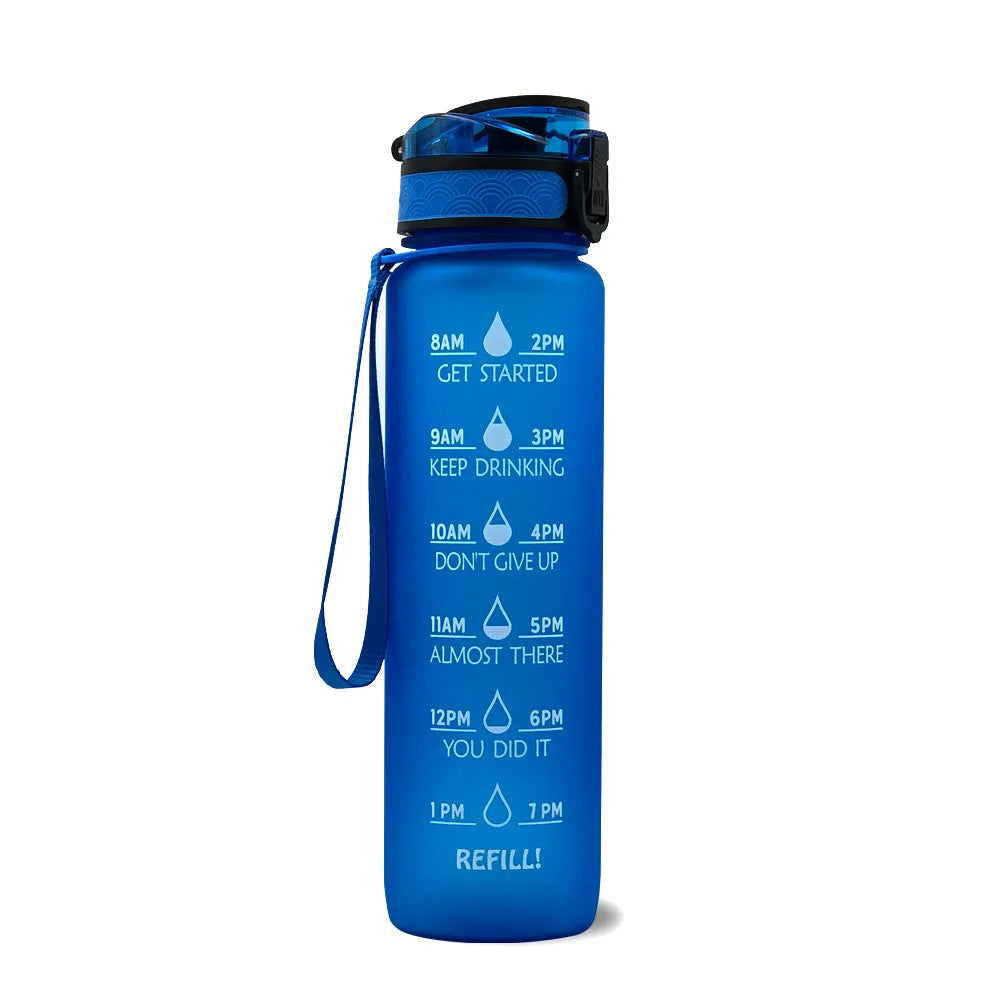 1 Liter Tritan Water Bottle With Time Marker Leakproof Cup For Sports Fitness Activities
