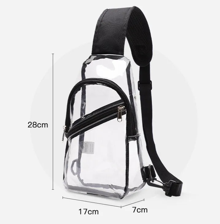 Men's PVC Waterproof Transparent Chest Bag for Daily Use