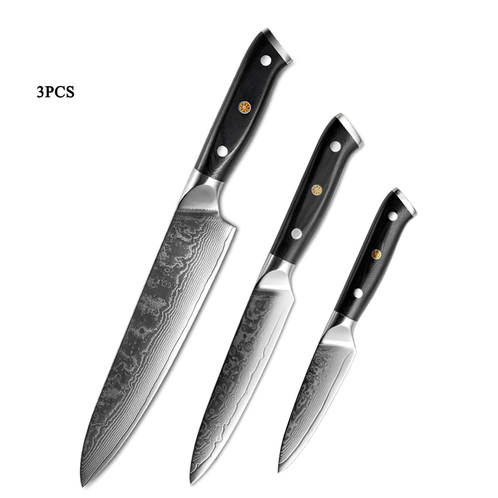 Japanese Damascus Steel Kitchen Knife 20cm Fruit Knife G10 Handle 67 Layer Blade