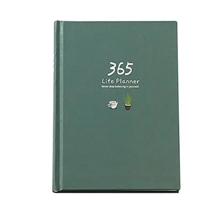 Schedule This Hardback Color Set Inside Notebook with Hand-Painted Illustrations and 365 Day Plan