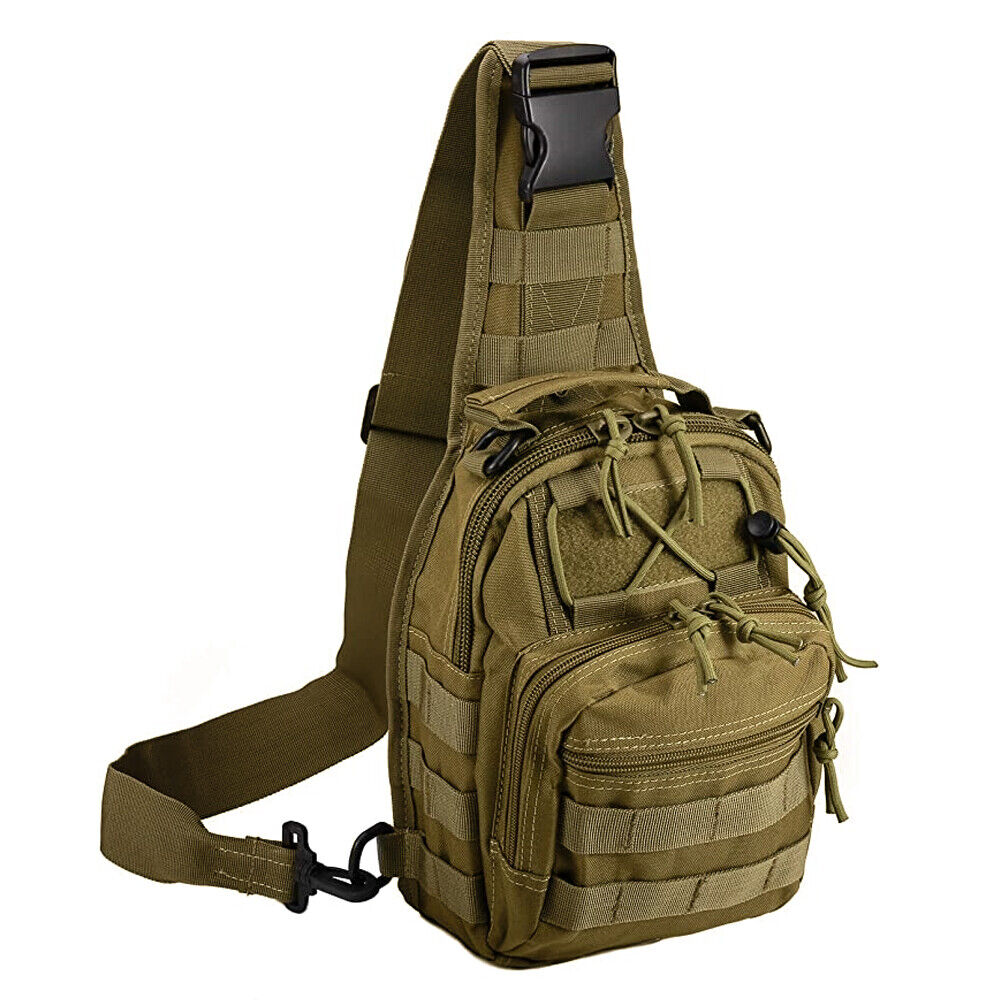 Men's Tactical Molle Sling Backpack – Waterproof Military Shoulder Chest Bag for Hiking, Cycling, Travel & Outdoor Activities