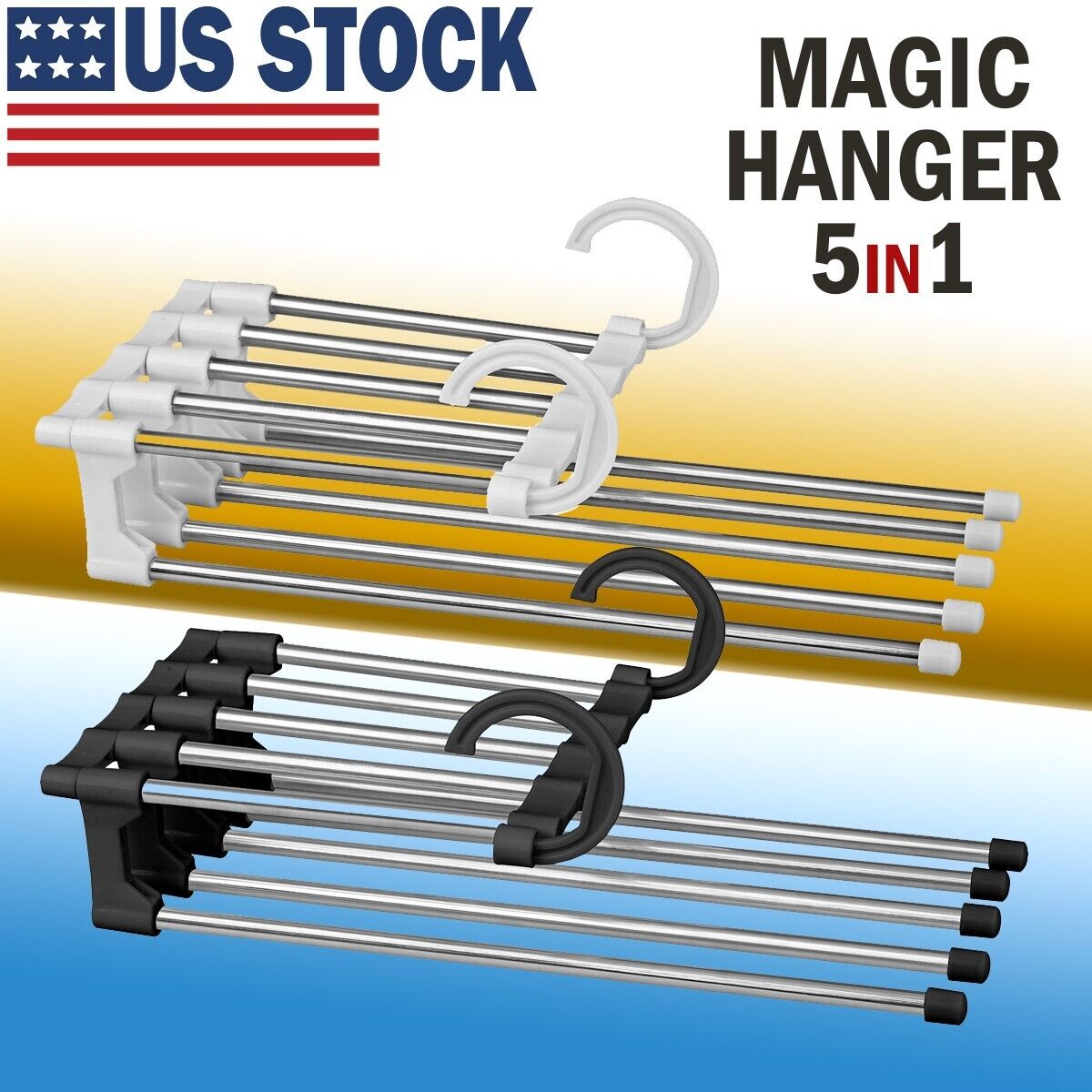 Metal Hanger, Pants Clothes Rack Hooks , Space Saver Closet Organizers