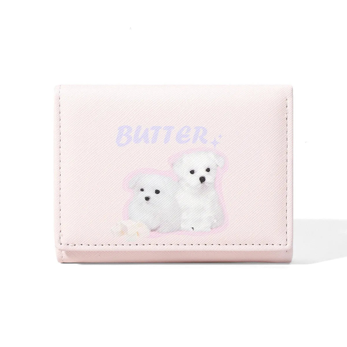 Cute Ladies Card Holder Fashion Cross Pattern Three Fold Animal Print Wallet in Multiple Colors