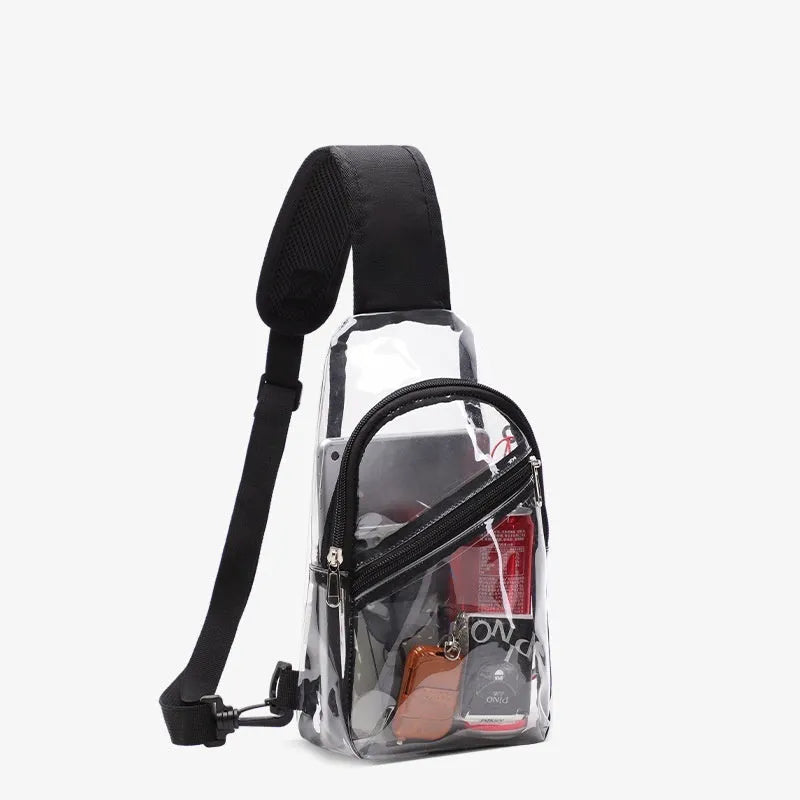 Men's PVC Waterproof Transparent Chest Bag for Daily Use