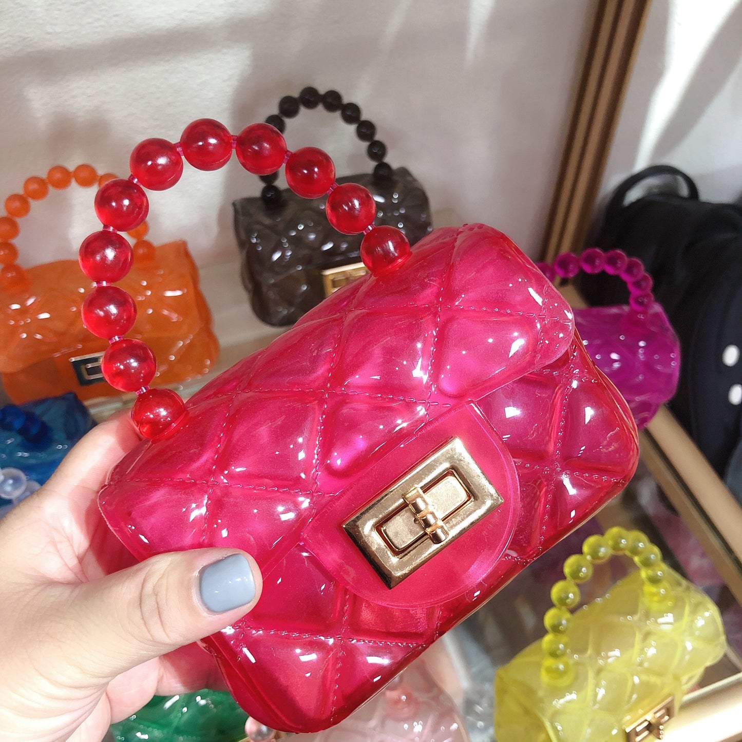 Diamond Chain Pearl Messenger Bag