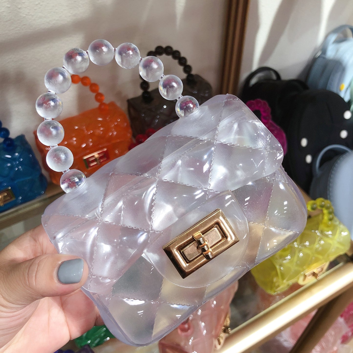 Diamond Chain Pearl Messenger Bag