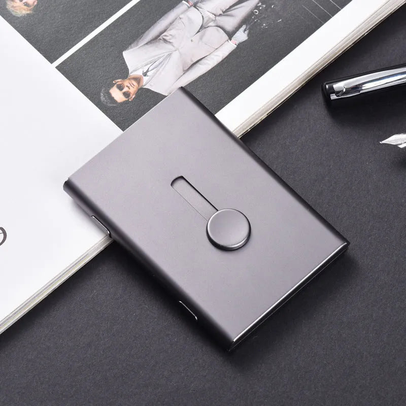 Business Card Holders Professional Thumb Drive Slide Out Case Stainless Steel ID Name Wallet Credit Card Holder for Men and Women
