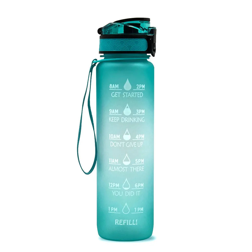 1 Liter Tritan Water Bottle With Time Marker Leakproof Cup For Sports Fitness Activities