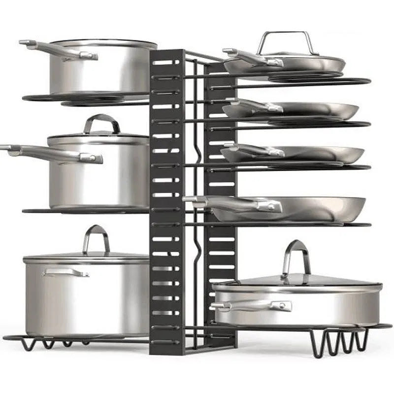 8 Tier Iron Storage Rack Kitchen Organizer Shelf Holder Black Drain Rack Drying Rack for Sink and Tableware
