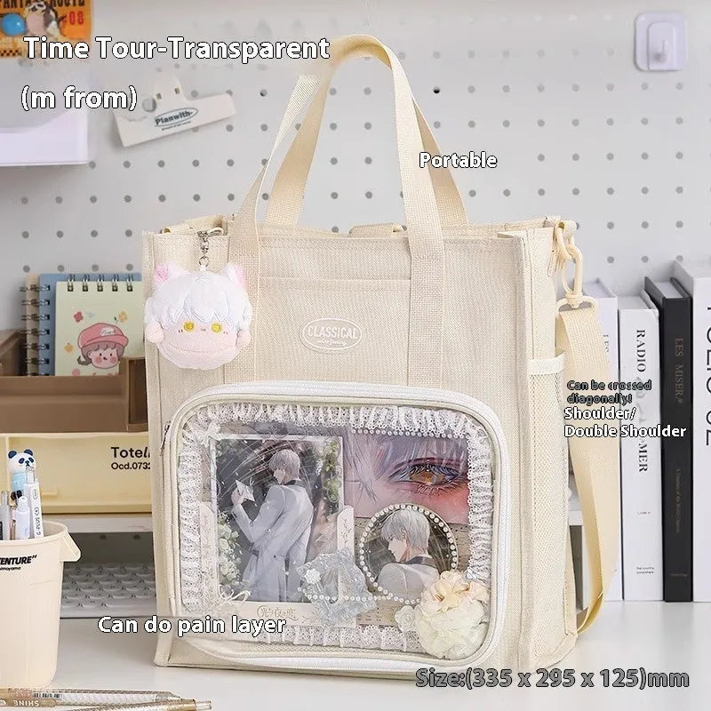 Remedial Bag For Students Carrying Books Transparent Anime Design Time And Space Traveler