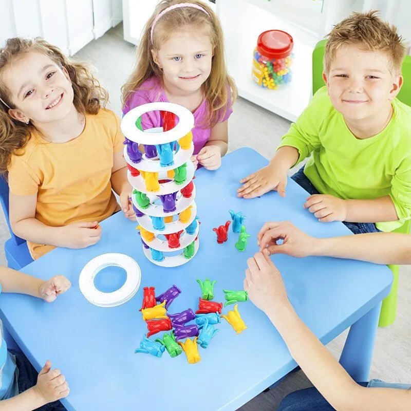 Penguin Tower Collapse Desktop Game Balance Toy Challenge Tower for Kids