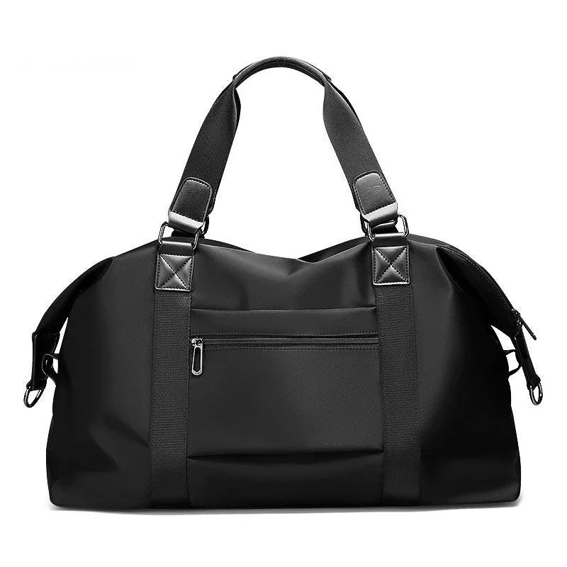Oxford Cloth Gym Bag for Men and Women in Black Breathable Design Leisure Travel Size 35x50x19cm