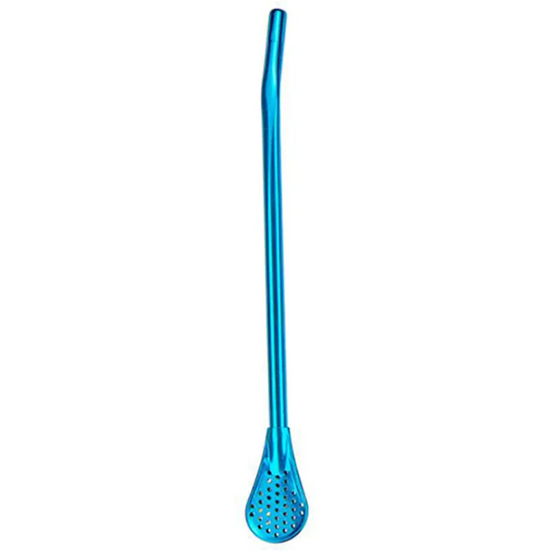 Stirring Spoon With Stainless Steel Filter Straw For Adults