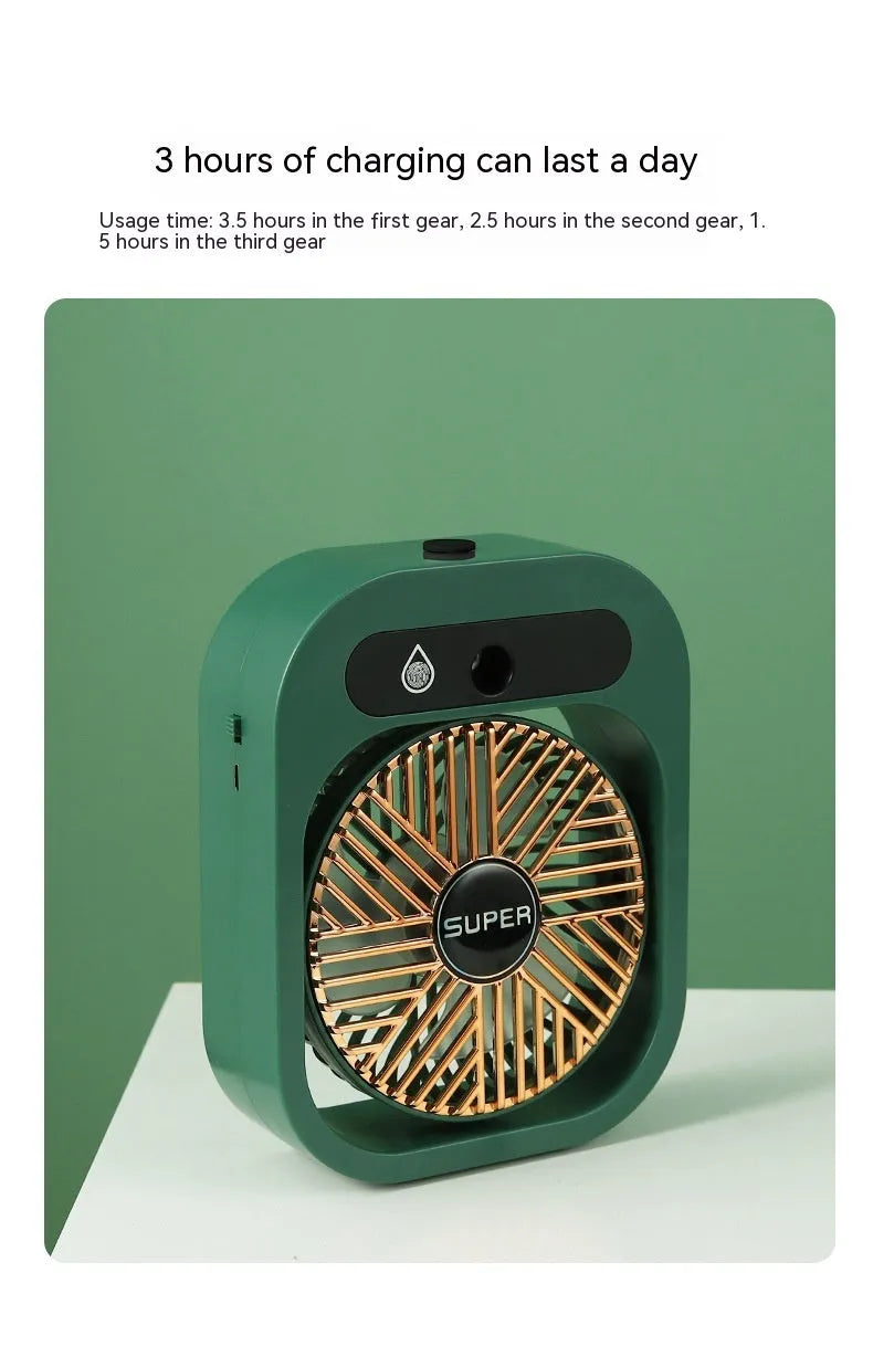 Air Conditioning Fan For Desk USB Rechargeable Misting Fan Air Cooler Portable Spray Fan With 3 Wind Speeds And Humidifier
