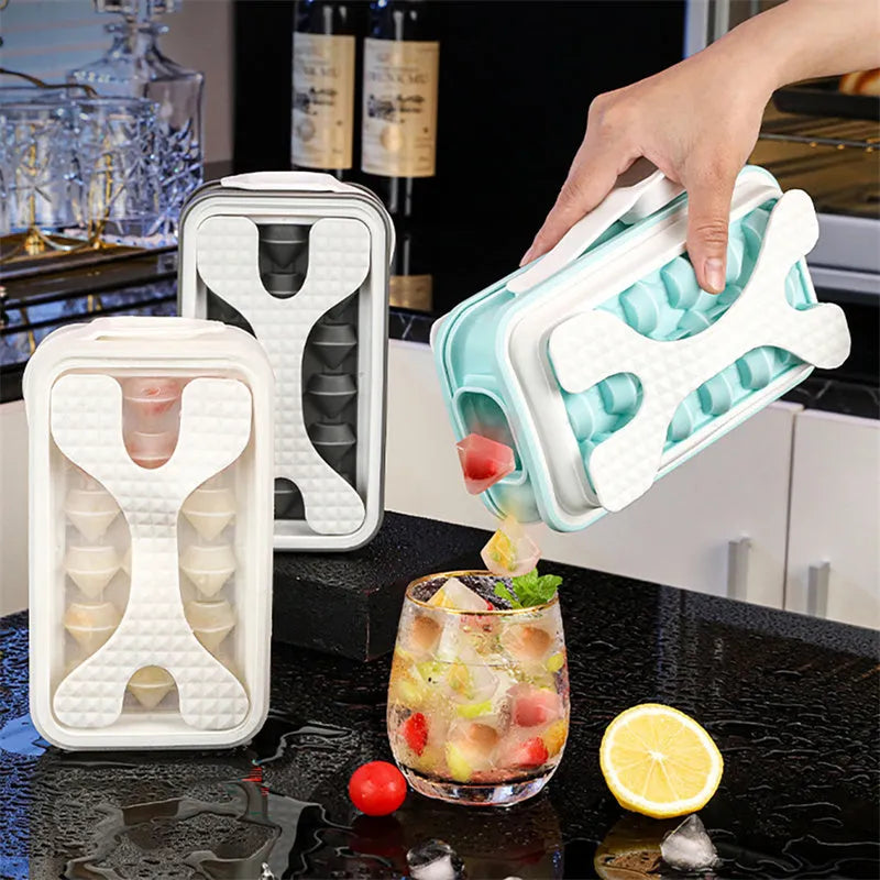 2 In 1 Portable Silicone Ice Ball Mold Water Bottle Ice Cube Maker Creative Summer Kitchen Gadget