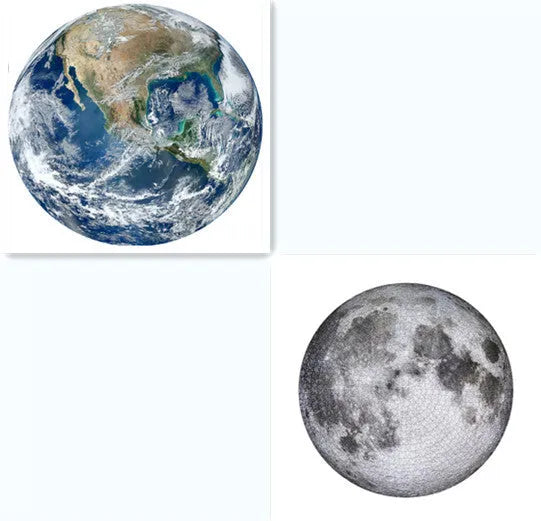 Moon Earth Jigsaw Puzzle 1000 Pieces Large Round Space Design Fun Challenging Gift
