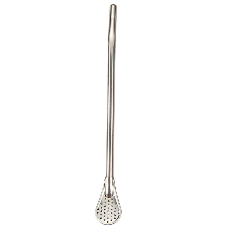 Stirring Spoon With Stainless Steel Filter Straw For Adults