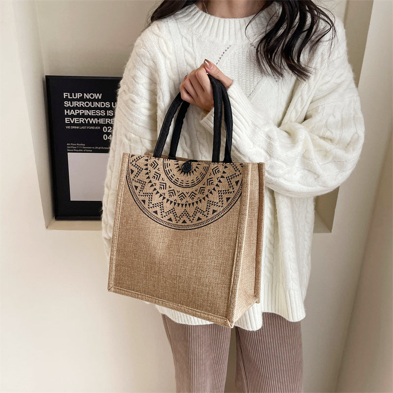 Canvas Bag Female Capacity Linen Handbag