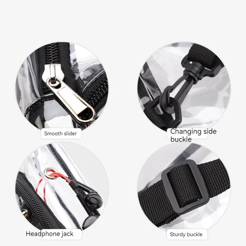 Men's PVC Waterproof Transparent Chest Bag for Daily Use