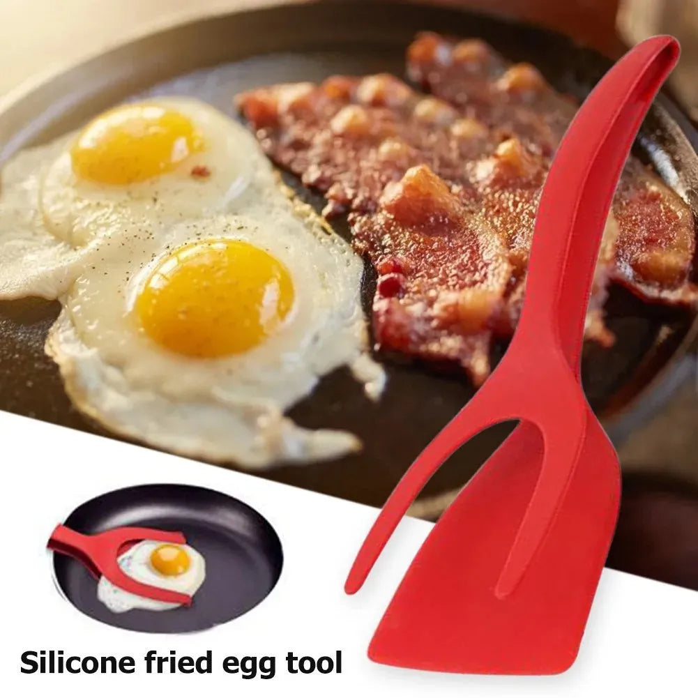 2 In 1 Grip And Flip Tongs Egg Spatula Tongs Clamp Pancake Fried Egg French Toast Omelet Kitchen Accessories