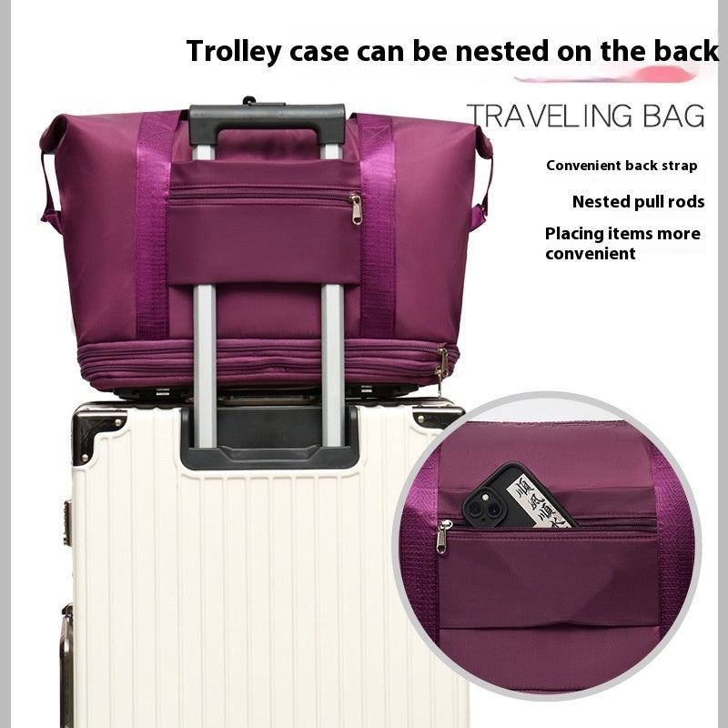 Double-layer Extended Large Capacity Travel Bag – Dry Wet Separation, Lightweight Maternity Package with Coverable Handle