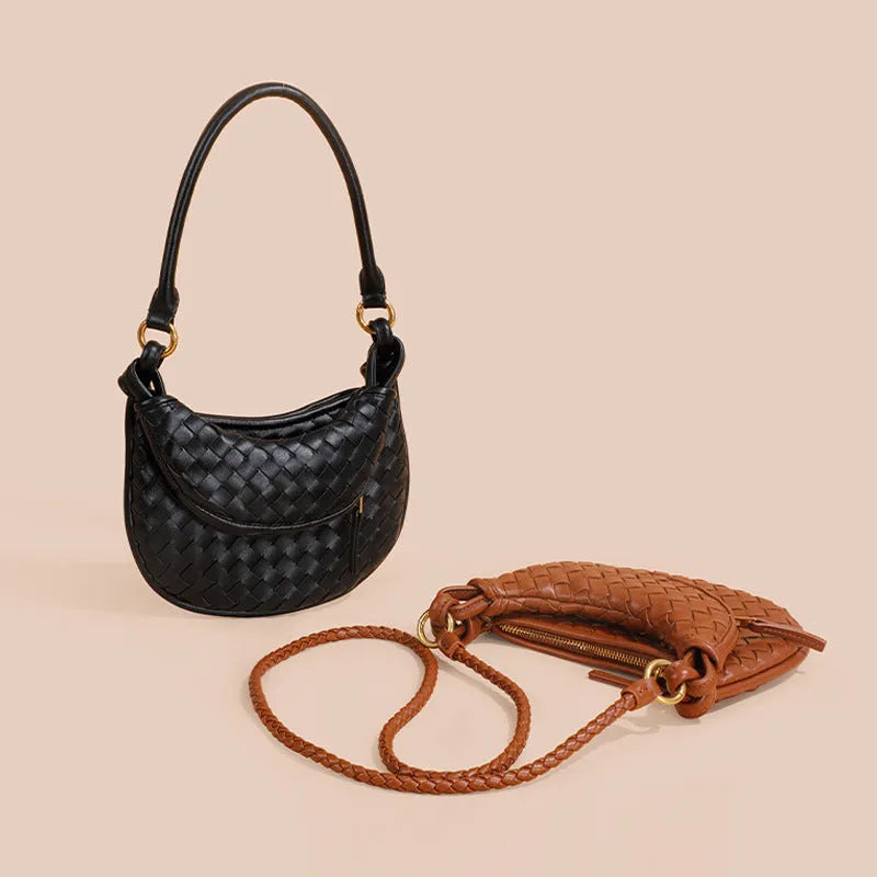 Crossbody Woven Bag New Premium Versatile Women's Bag in Black Brown and Wine Red