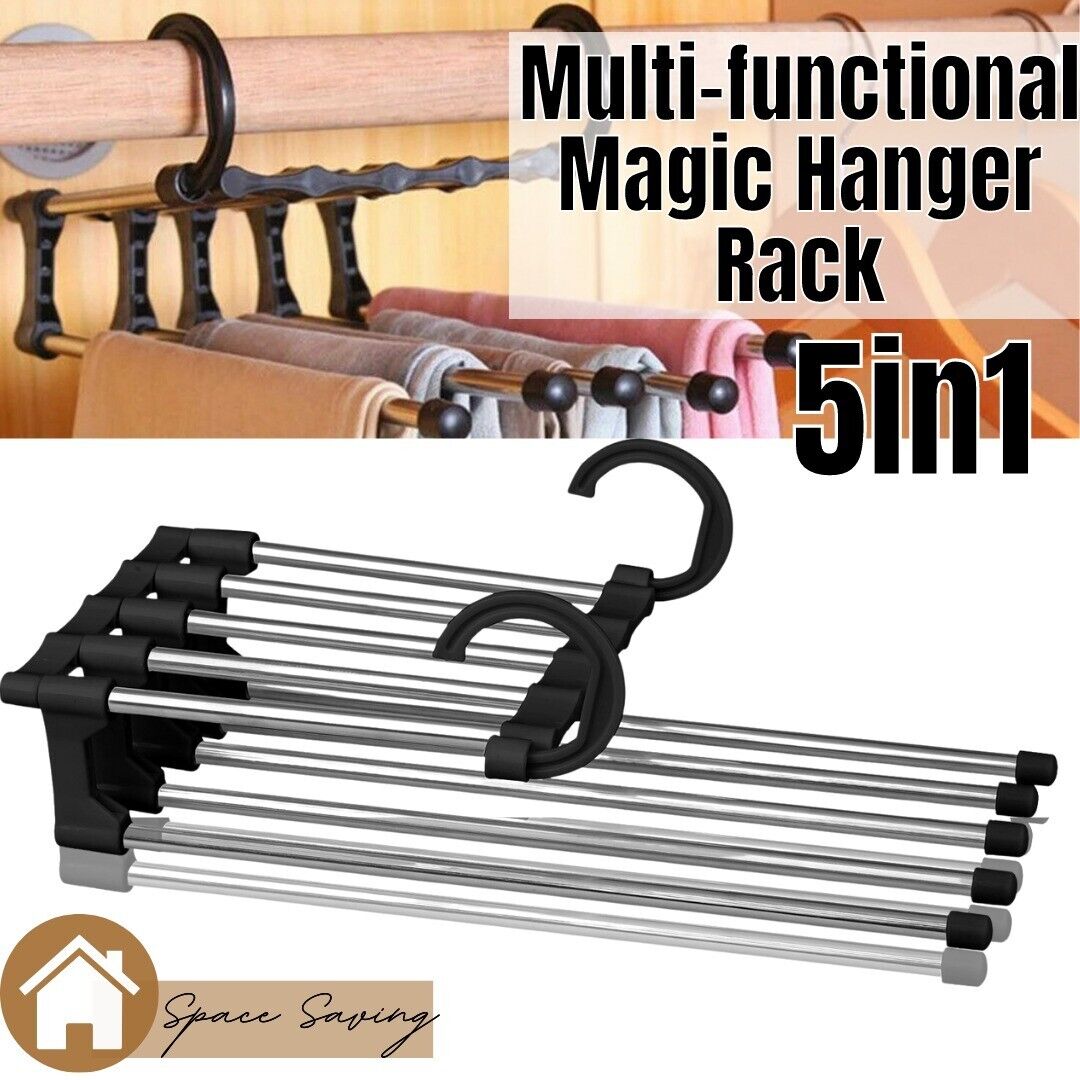 Metal Hanger, Pants Clothes Rack Hooks , Space Saver Closet Organizers