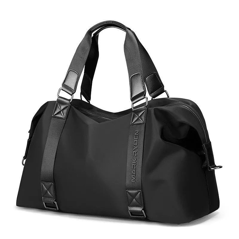 Oxford Cloth Gym Bag for Men and Women in Black Breathable Design Leisure Travel Size 35x50x19cm