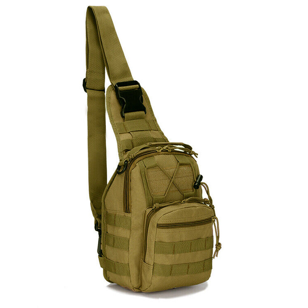 Men's Tactical Molle Sling Backpack – Waterproof Military Shoulder Chest Bag for Hiking, Cycling, Travel & Outdoor Activities
