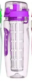 1000ml BPA Free Plastic Water Bottle With Fruit Infuser Sport Design Leakproof Unbreakable