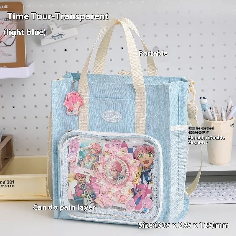 Remedial Bag For Students Carrying Books Transparent Anime Design Time And Space Traveler