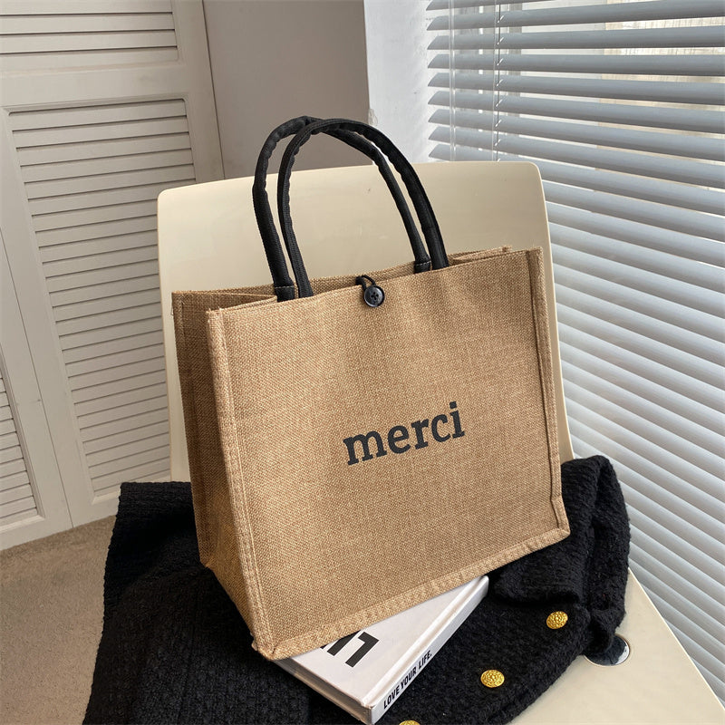 Canvas Bag Female Capacity Linen Handbag