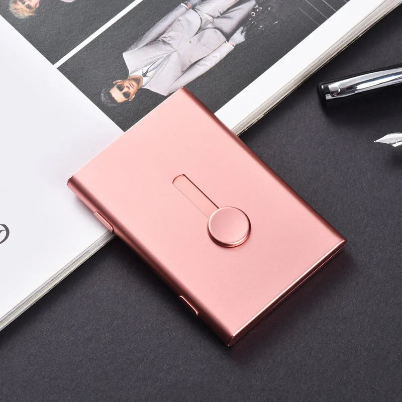 Business Card Holders Professional Thumb Drive Slide Out Case Stainless Steel ID Name Wallet Credit Card Holder for Men and Women
