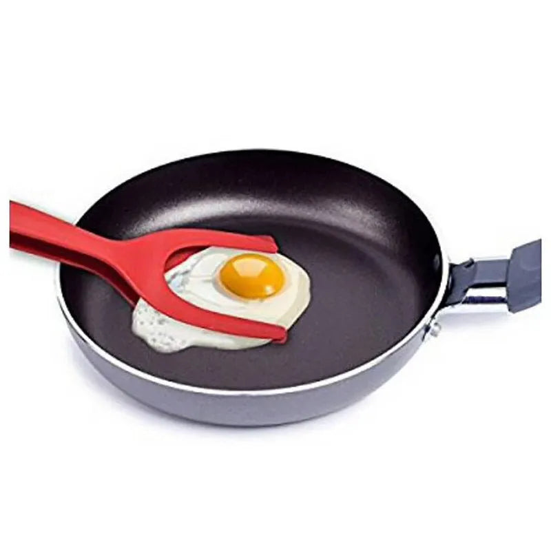2 In 1 Grip And Flip Tongs Egg Spatula Tongs Clamp Pancake Fried Egg French Toast Omelet Kitchen Accessories