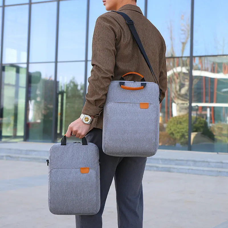 Laptop Flat Shoulder Messenger Bag Simple Shockproof Storage Bag for Business Travel