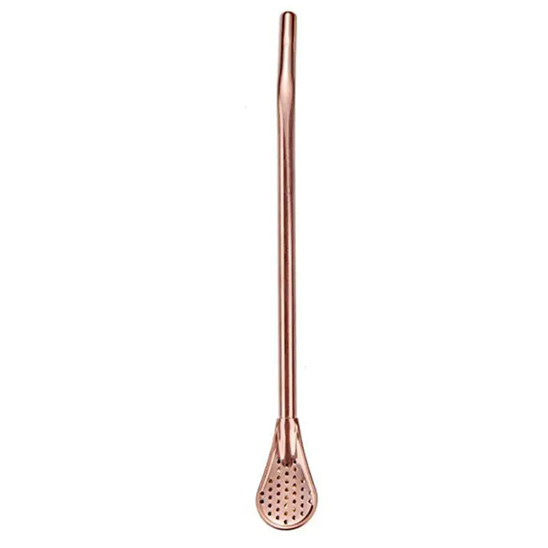 Stirring Spoon With Stainless Steel Filter Straw For Adults