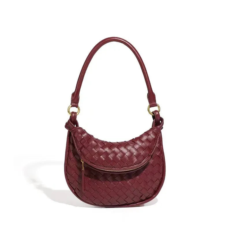 Crossbody Woven Bag New Premium Versatile Women's Bag in Black Brown and Wine Red