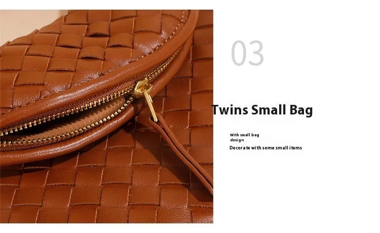 Crossbody Woven Bag New Premium Versatile Women's Bag in Black Brown and Wine Red