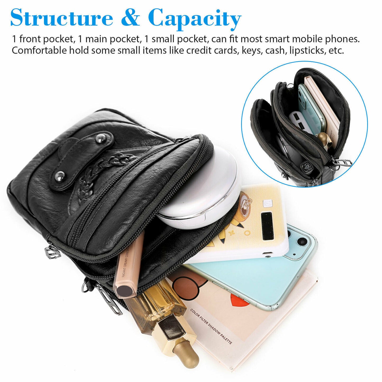 Cross-body Small Cell Phone Case – Stylish PU Leather Phone Purse Wallet Shoulder Bag for Women