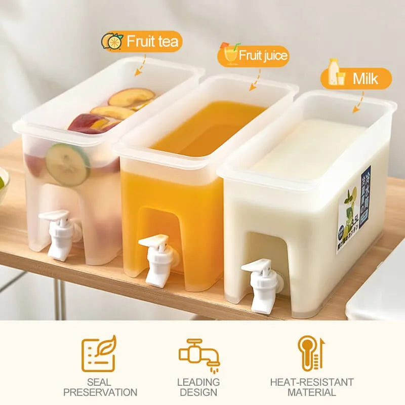 Refrigerator Storage Jars Large Capacity Cold Water Kettle With Faucet Household Plastic Lemonade Bottle Container