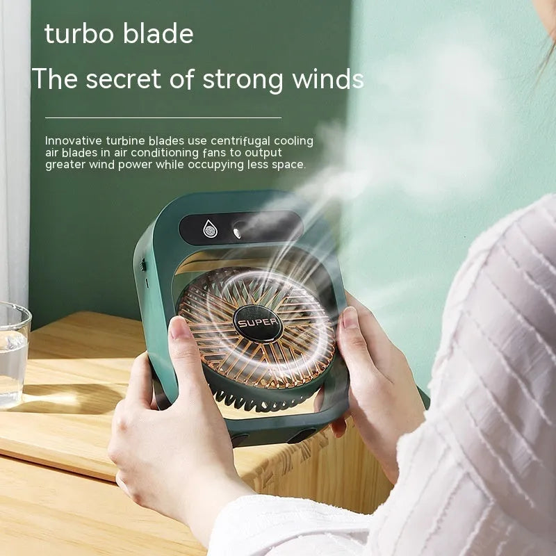 Air Conditioning Fan For Desk USB Rechargeable Misting Fan Air Cooler Portable Spray Fan With 3 Wind Speeds And Humidifier