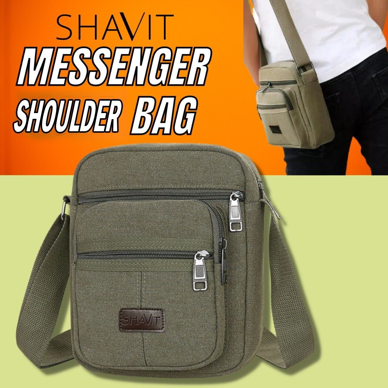 Men's Retro Vintage Canvas Crossbody Messenger Bag – Casual Shoulder Satchel for School, Work & Travel