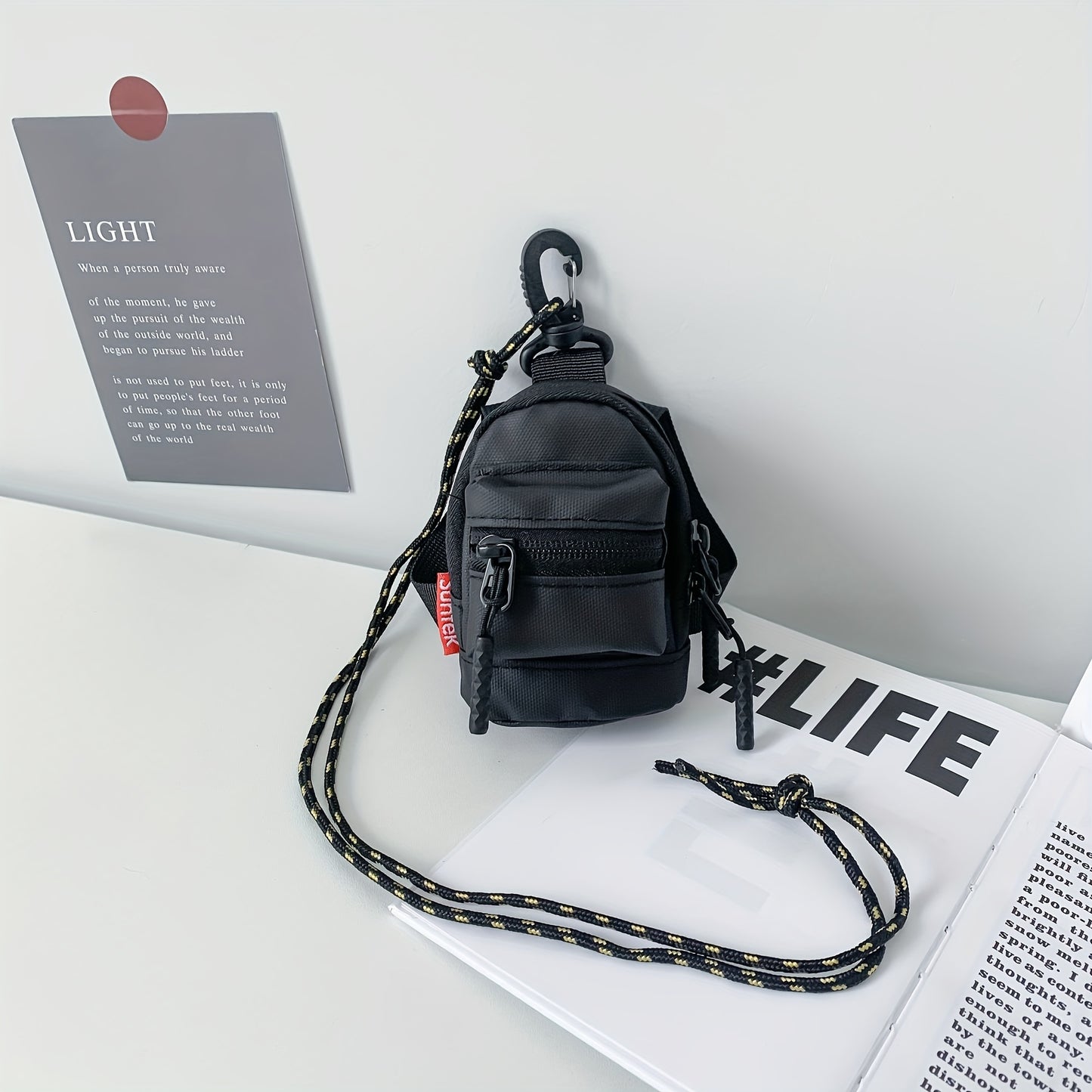 Mini Backpack For Men And Women With Lanyard, Single Shoulder Crossbody Bag, Changes Earphones, Key Hanging Bag