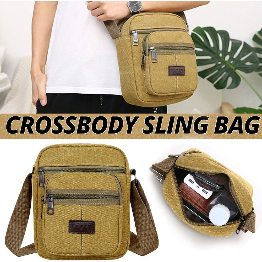 Men's Retro Canvas Crossbody Messenger Bag – Casual Shoulder Satchel for Travel, Work & Daily Use
