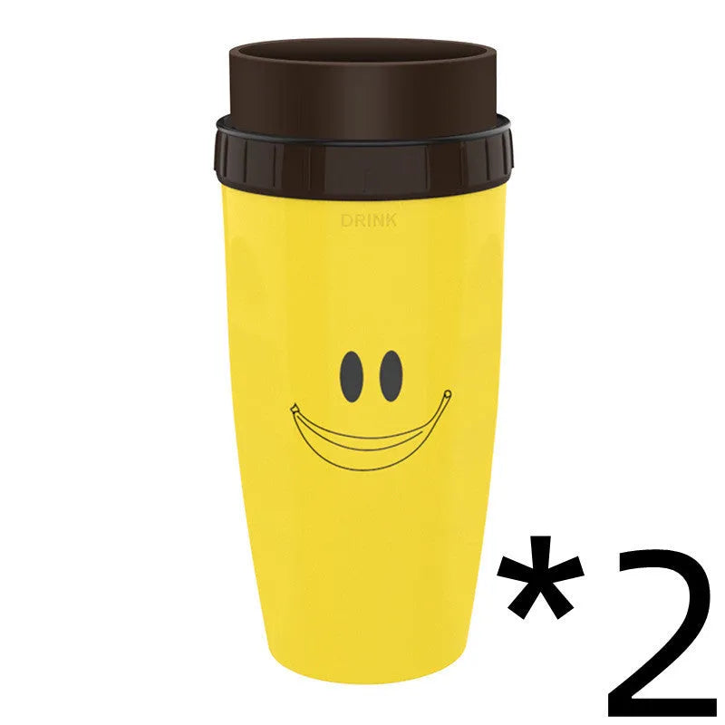No Cover Twist Cup Travel Portable Double Insulation Tumbler With Straw For Children And Adults