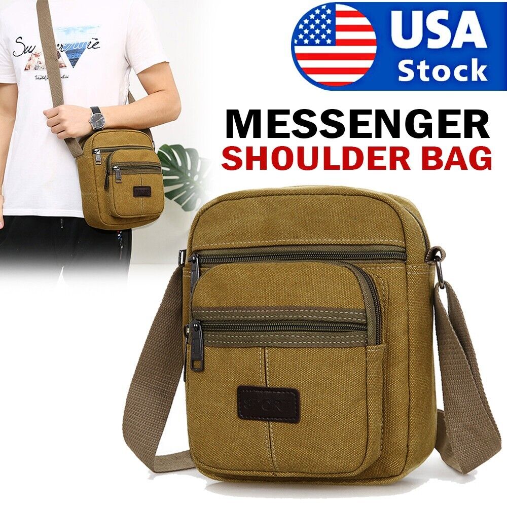 Men's Retro Canvas Crossbody Messenger Bag – Casual Shoulder Satchel for Travel, Work & Daily Use